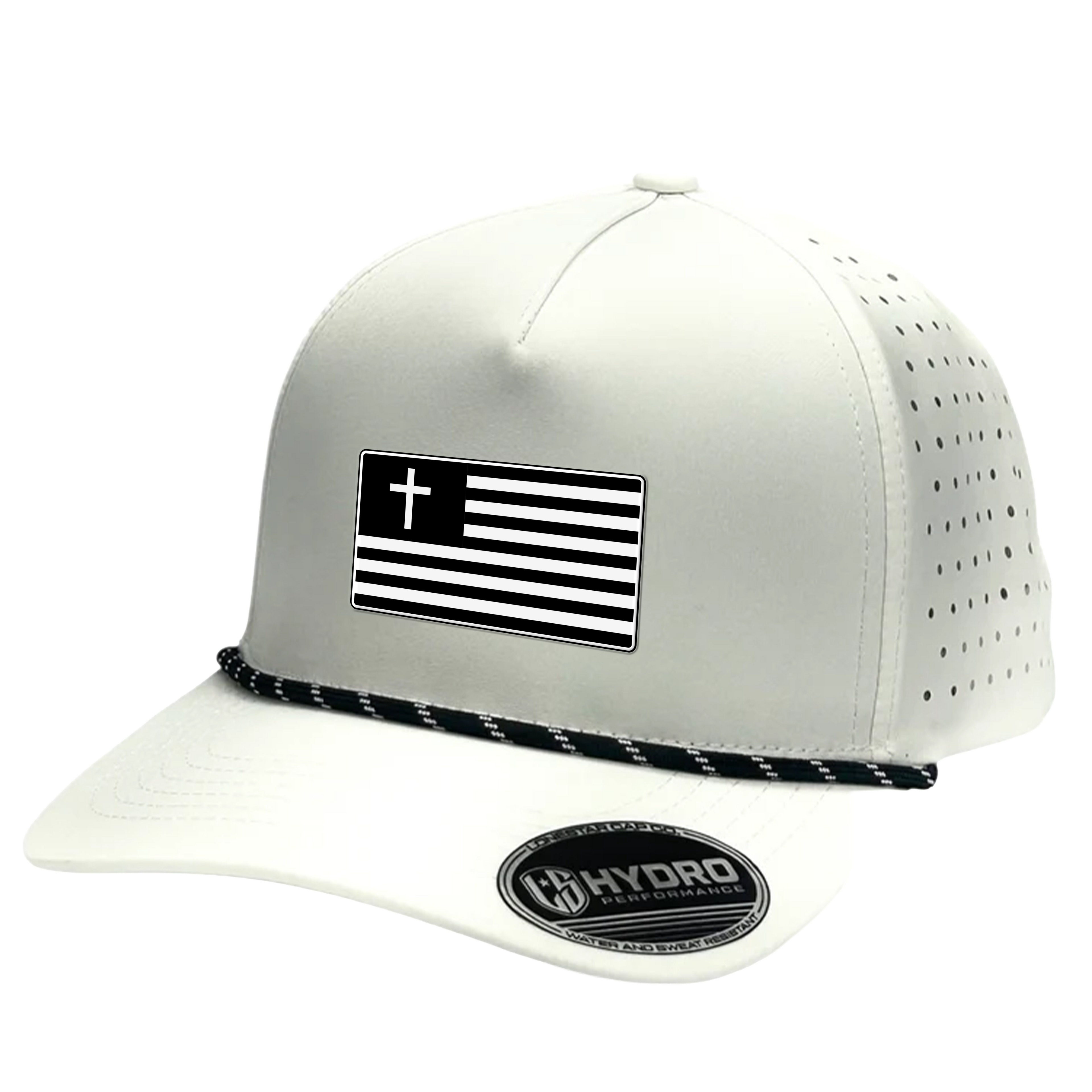 PATRIOT WHITE / BLACK PERFORMANCE SNAPBACK