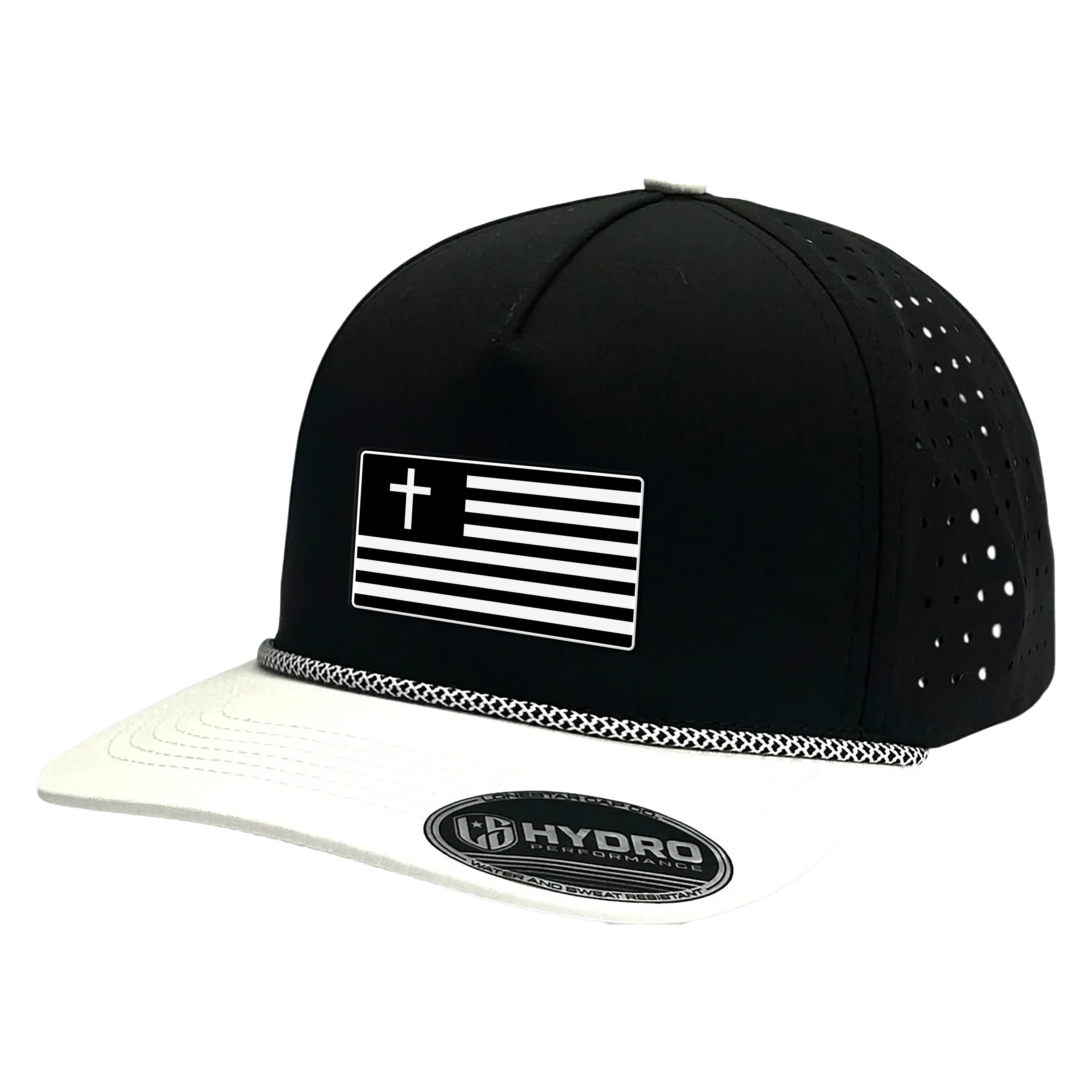PATRIOT WHITE / BLACK PERFORMANCE SNAPBACK