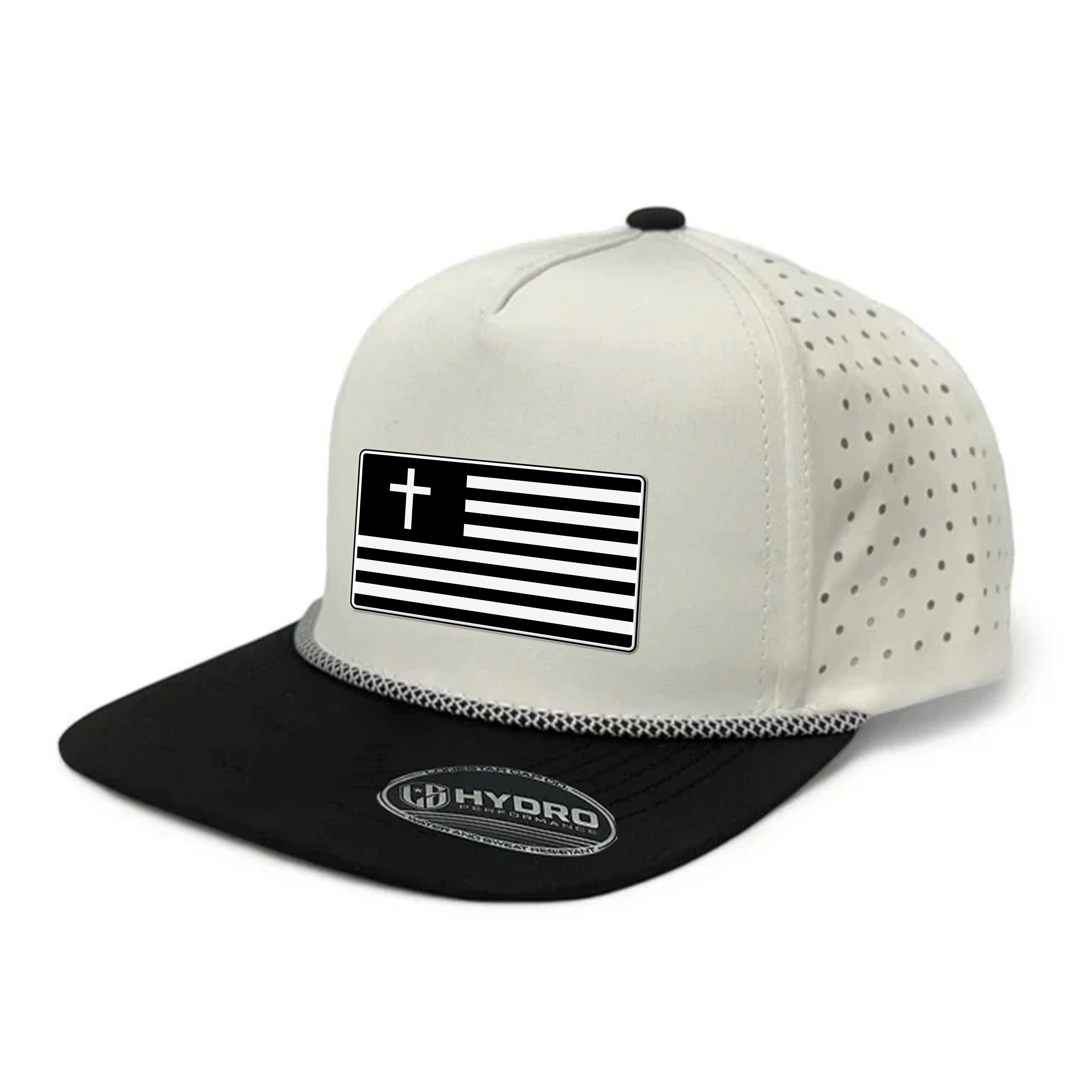 PATRIOT WHITE / BLACK PERFORMANCE SNAPBACK