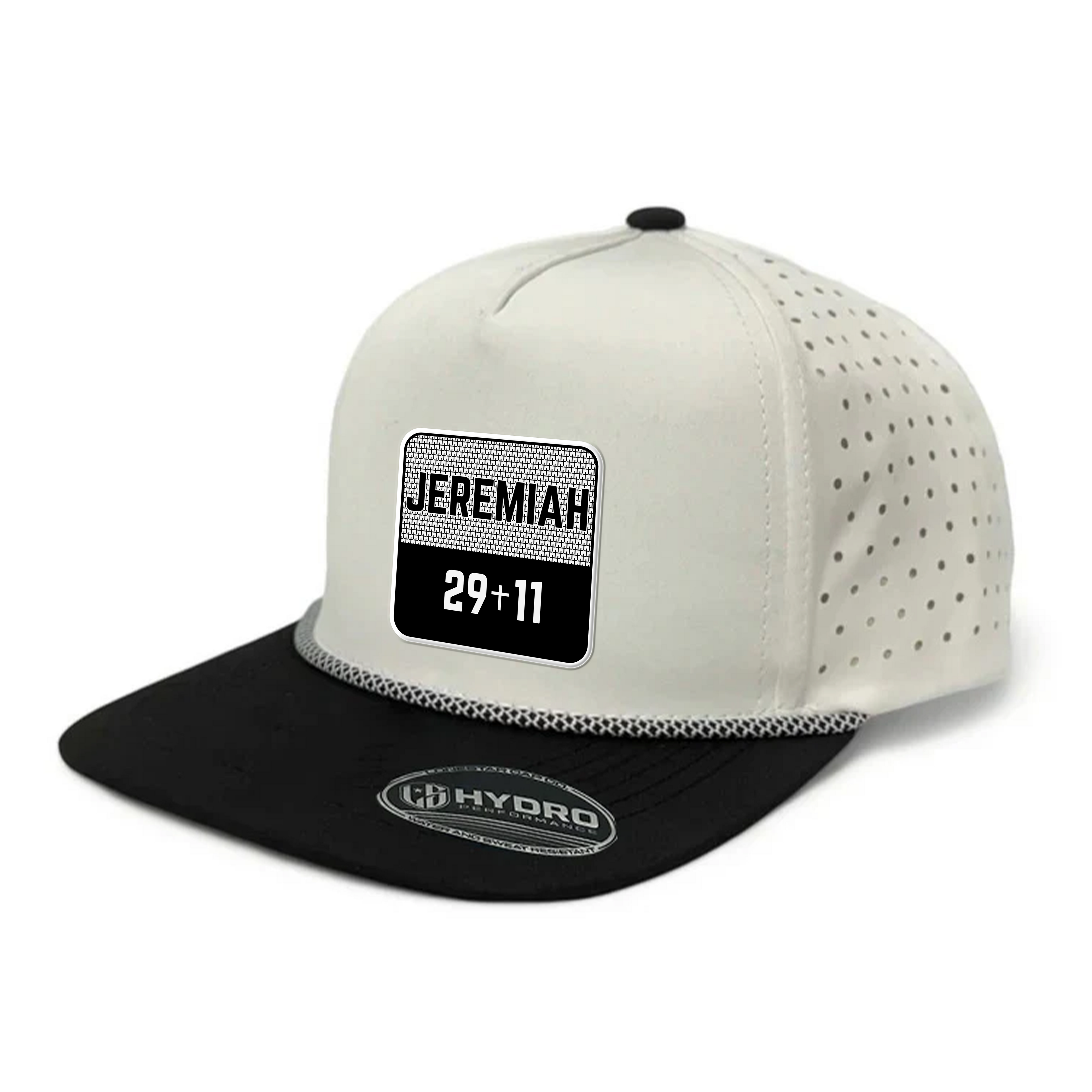 JEREMIAH 29:11 SCRIPTURE SERIES WHITE / BLACK PERFORMANCE SNAPBACK