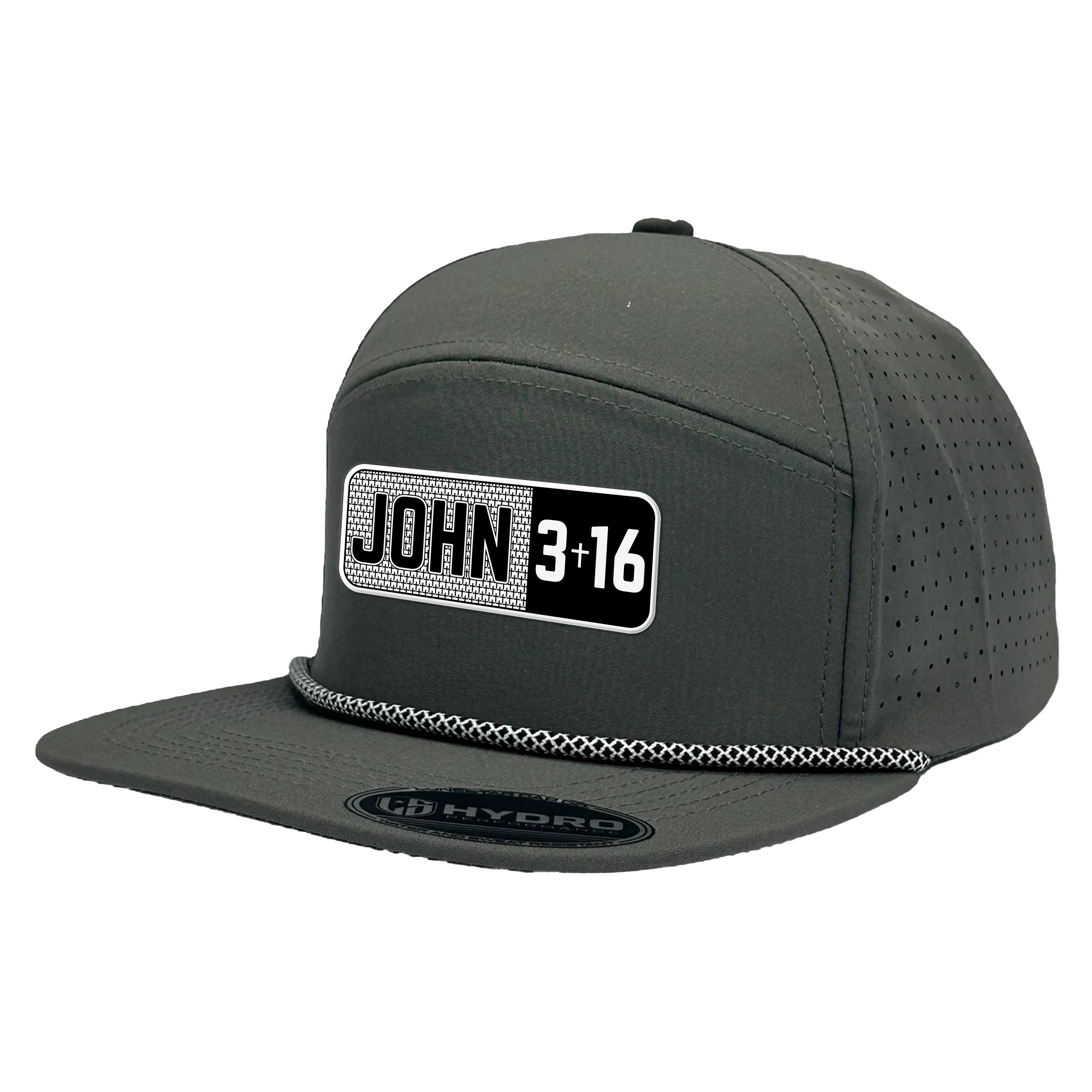 JOHN 3:16 SCRIPTURE SERIES WHITE / BLACK PERFORMANCE SNAPBACK